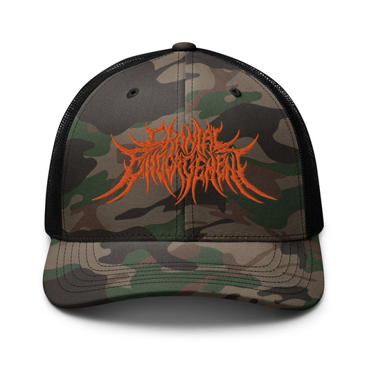 Camo-logo trucker hat