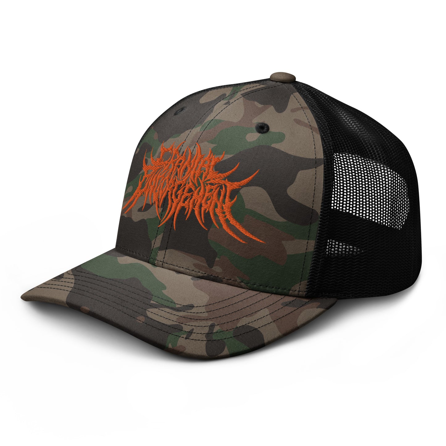 Camo-logo trucker hat